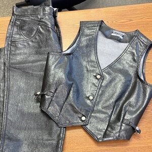 Women's Metallic Silver Jeans